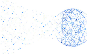 Wall Mural - network abstract connection isolated on white background. network technology background with dots an