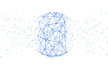 Wall Mural - network abstract connection isolated on white background. network technology background with dots an