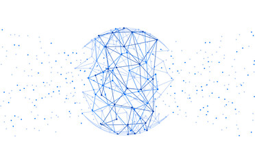 Wall Mural - network abstract connection isolated on white background. network technology background with dots an