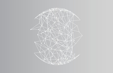 Wall Mural - network abstract connection isolated on gray background. network technology background with dots and