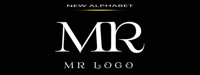 Wall Mural - Monogram MR LOGO Abstract Fashion font alphabet. Minimal modern urban fonts for logo, brand etc. Typography typeface uppercase lowercase and number. vector illustration