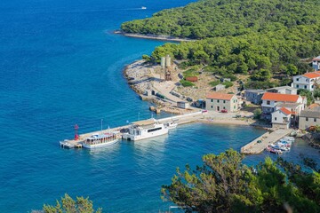 Wall Mural - Beautiful landscape shot of island Vrgada port from a high point