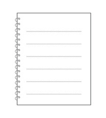 Wall Mural - outline striped notepad. white notebook.