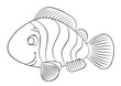 Clownfish. Element for coloring page. Cartoon style.