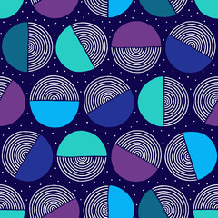 Wall Mural - abstract seamless pattern. geometric circle checked background. repeat modern texture. repeated brig