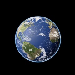 Wall Mural - global earth views from space with a shield. Concept of business communication technology isolated background. 3d illustration