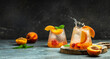 ice cold bourbon peach smash cocktails, Long banner format