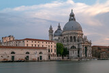 Fototapeta Miasto - panoramic classical scenes of Venice with canals, boats and historic architecture