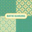 Indonesian original culture kawung batik in four versions