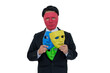 © Winyou - Businessmen wear red mask and hide many masks in suit.