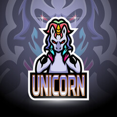 Wall Mural - Unicorn esport logo mascot design