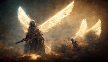 Illustration Of A Guardian Angel In Heaven