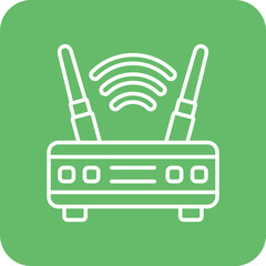 Router Multicolor Round Corner Line Inverted Icon