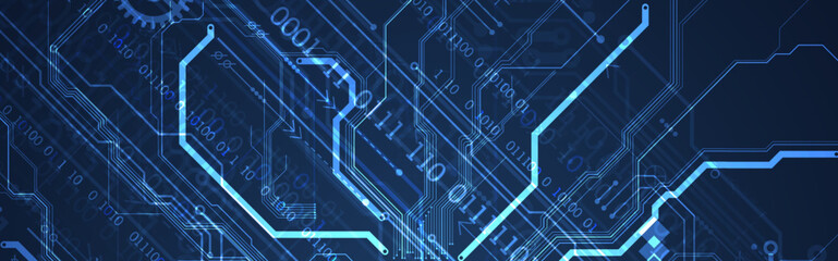 CPU concept. Circuit board. Technology background.