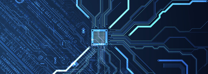 CPU concept. Circuit board. Technology background.