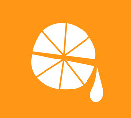 Wall Mural - Orange fruit slice juice symbol.