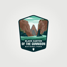 vector of black canyon of the gunnison national park logo design