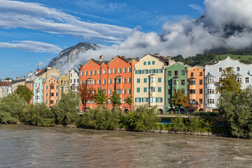Wall Mural - Brightly painted buildings of the old town of Tyrolean capital Innsbruck, Austria