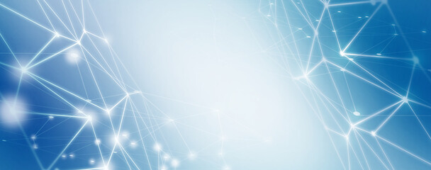 Wall Mural - panoramic abstract dot and triangle connection background., the world is connect and smaller concept
