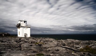 Canvas Print - view of the Black Head Lighthouse on the Burren Coast of County Clare