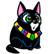 Black cat ancient egypt surprise clipart cartoon illustration