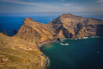 Wall Mural - The peninsula St. Lawrence or Ponta de Sao Lourenco in the north-east of Madeira, viewpoint Miradouro da Ponta do Rosto, Portugal. October 2021