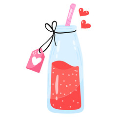 Wall Mural - Check out flat sticker of romantic drink 