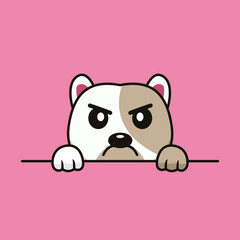 Poster - Vector premium illustration of cute dog peeking