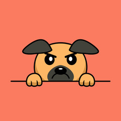 Poster - Vector premium illustration of cute dog peeking