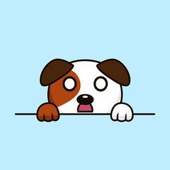 Poster - Vector premium illustration of cute dog peeking