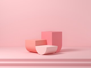 Background 3d scene with podium, minimal product display mock up scene and geometric shape object. 3d render