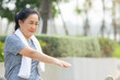© Suriyo - Old Asian woman exercise outdoor, Asian woman happy retirement