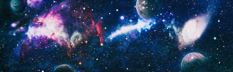Wall Mural - star particle motion on black background, starlight nebula in galaxy at universe space background. t
