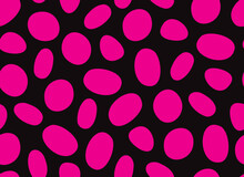 Dalmatian Pink Seamless Pattern. Pink Uneven Spots Animal Print. Abstract Background With Circles. Vector Background. Vector Illustration.