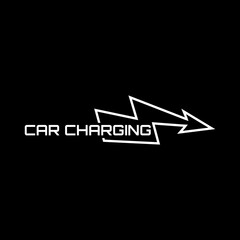 Wall Mural - Car charging icon isolated on dark background