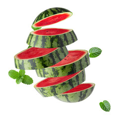Wall Mural - Fresh Watermelon isolated on alpha background