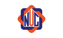 NUC Three Letter Real Estate Logo With Home Icon Logo Design Vector Template | Construction Logo | Housing Logo | Engineering Logo | Initial Letter Logo | Minimalist Logo | Property Logo |
