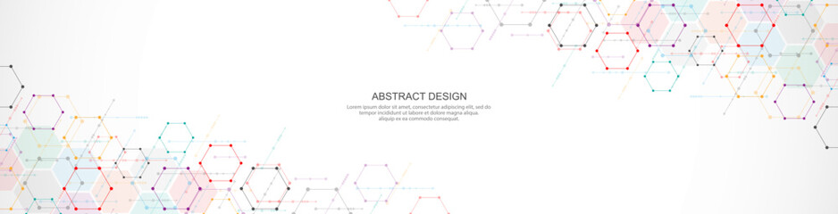 abstract background and geometric pattern with hexagons shape for banner design or header