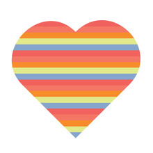 Rainbow Heart For A Postcard, Poster Or Postcard. Cute Postcards And Posters For The Holiday Of Love, Hearts For The Design Of A Composition Of Posters, Postcards, Stickers, Decor, Congratulations.
