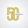 50 years anniversary badge vector illustration