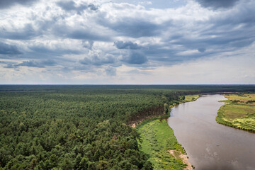 Poster - River Bug near Szumin village, Mazowsze region, Poland, drone photo