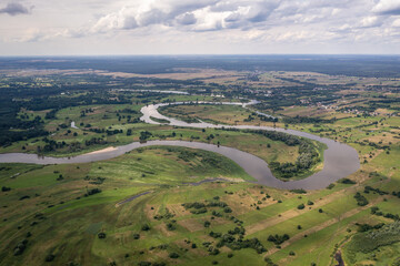 Wall Mural - Bends of River Bug near Szumin village, Mazowsze region, Poland