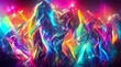 canvas print picture - Blur holographic neon foil background 