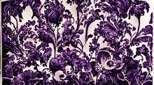 Purple Damask Wallpaper With Floral Patterns 