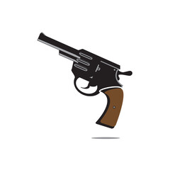 a gun for police officers, flat vector icon