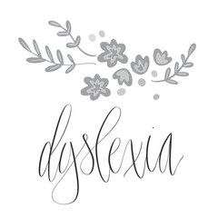 Wall Mural - Dyslexia awareness month October, web banner template with handwritten calligraphy.