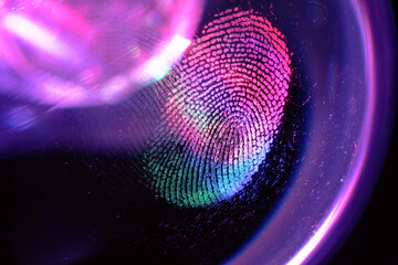 Aufkleber - Beautiful abstract multicoloured  fingerprint on background texture for design. Macro photography view.