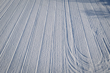 Sticker - Aerial drone photo of field in Rogow village, Lodz Province of Poland