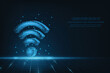 Vector wireless networking digital hi tech technology wifi concept. Abstract design for banner background.