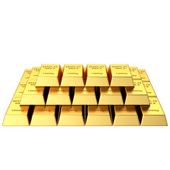 Wall Mural - Gold bars. 3D element.